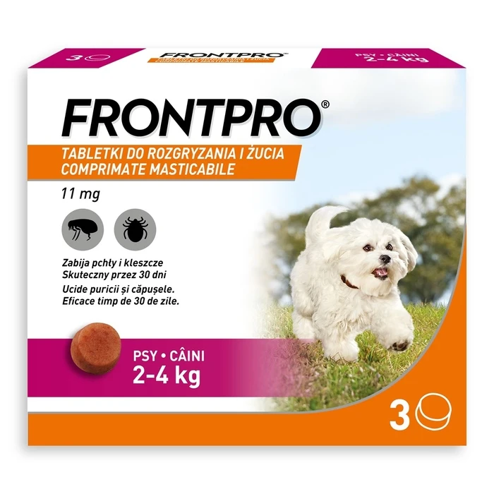 FRONTPRO Flea and tick tablets for dog (2-4 kg) - 3 x 11.3 mg