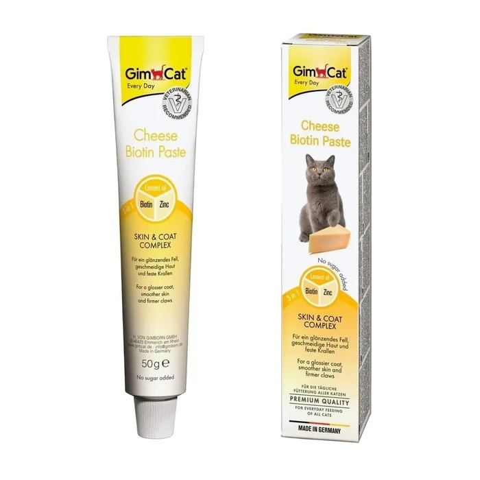 GIMCAT Cheese βιοτίνη πάστα - λιχουδιά για γάτες - 50 g