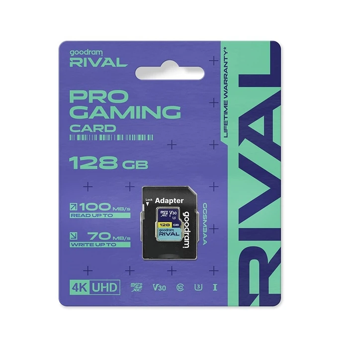 GOODRAM RIVAL M3AA 128 GB microSDXC V30 UHS‑I U3 + SD adapter