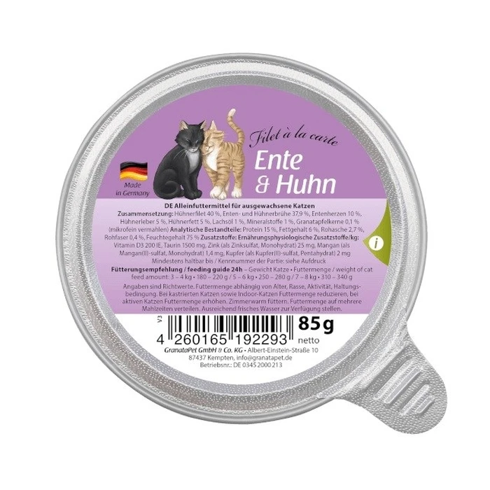 GRANATAPET Filet á la carte Duck with chicken - Wet cat food - 85 g