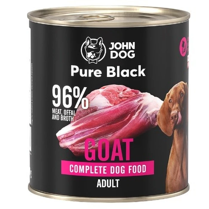 JOHN DOG Pure Black Μονοπρωτεϊνική Κατσικίσια Τροφή (Υγρή) για Σκύλους - 800 g