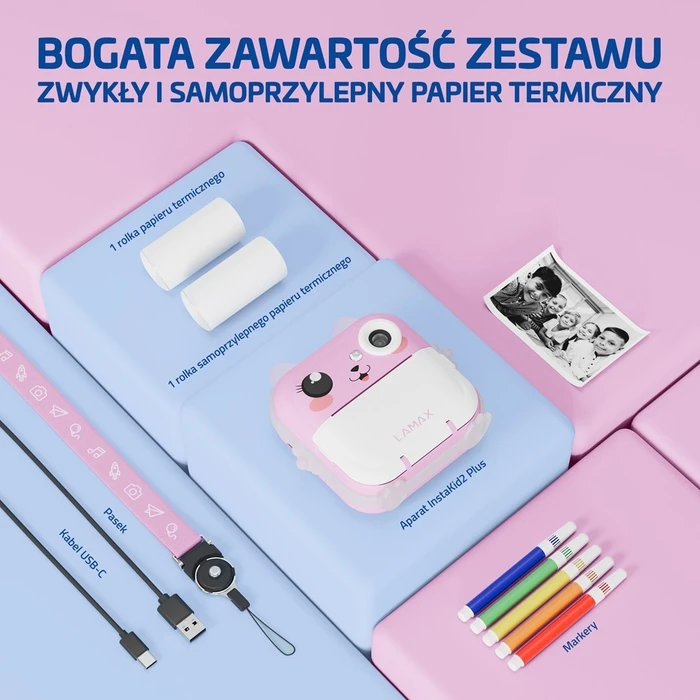 Lamax InstaKid2 Plus Kids Camera, Pink