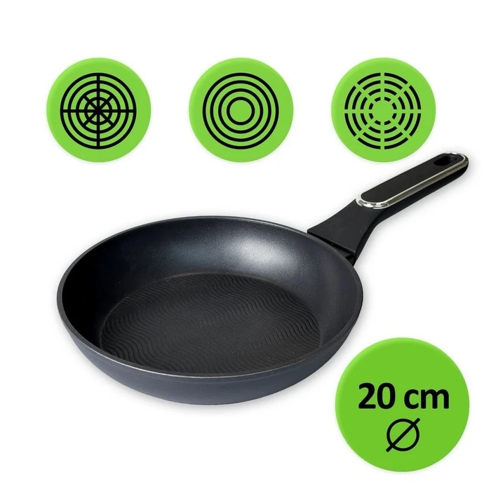 MAESTRO Wave τηγάνι 20 cm MR-1212-20 (Μαύρο/Ατσάλι)