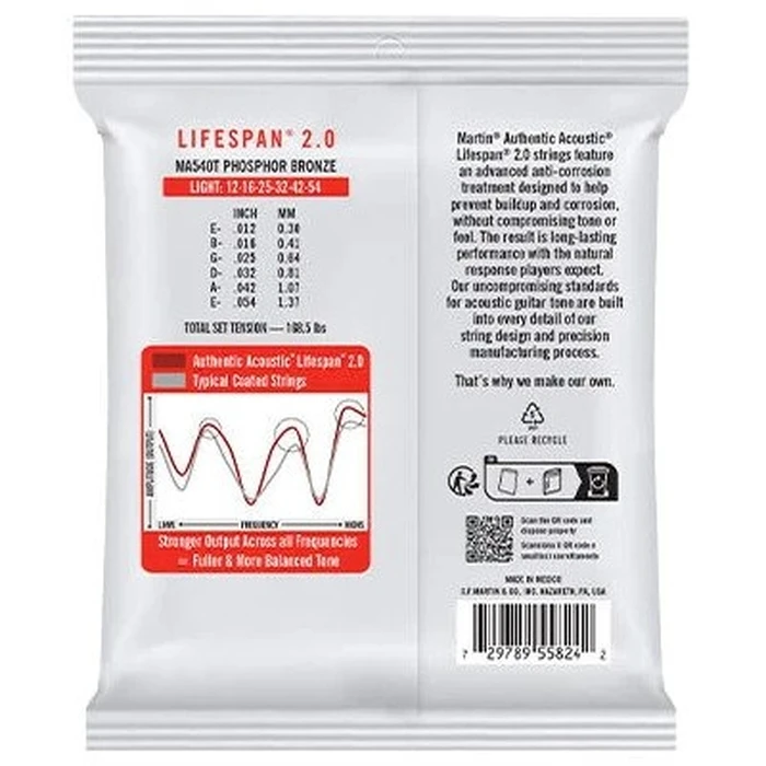 Martin MA540T Light (12-54) - Χορδές ακουστικής κιθάρας 92/8 Phosphor Bronze (.012 - .054)