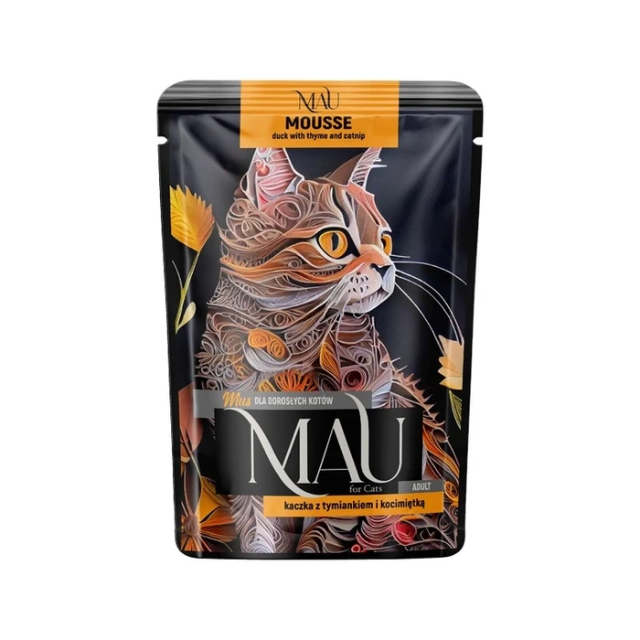 MAU Mousse Πάπια με Θυμάρι και Catnip - Υγρή Τροφή για Γάτες 85 g - Dolina Noteci