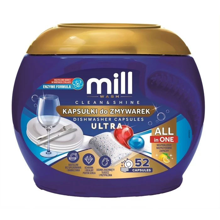 MILL CLEAN&SHINE Ultra 52 Κάψουλες Πλυντηρίου Πιάτων (52 τεμάχια, 3 kg)