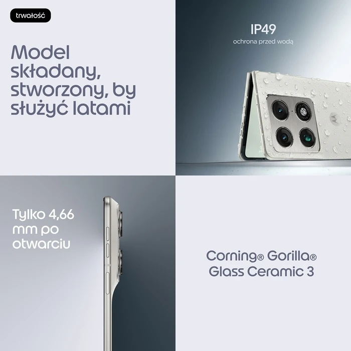 Motorola razr fold 8.09" Dual SIM Android 16.0 5G, 16GB RAM, 512GB, 6000mAh, White (PANTONE Lily White)
