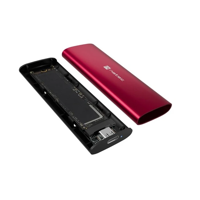 Natec Rhino M.2 NVMe Lite Εξωτερική Θήκη SSD USB-C 3.2 Gen 2 - Ruby Red