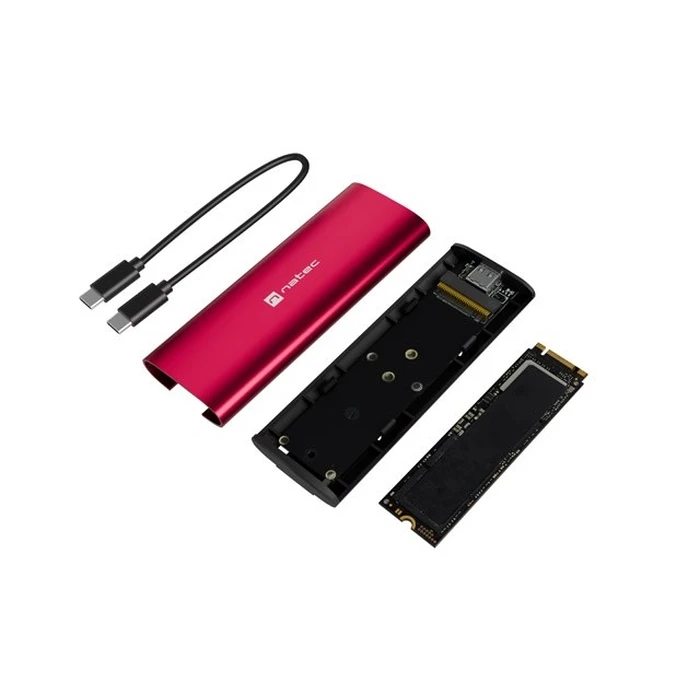 Natec Rhino M.2 NVMe Lite Εξωτερική Θήκη SSD USB-C 3.2 Gen 2 - Ruby Red