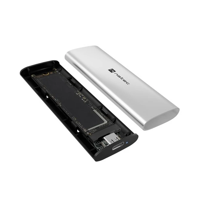 Natec RHINO M.2 NVMe Lite External SSD Enclosure USB-C 3.2 Gen 2 Arctic Silver
