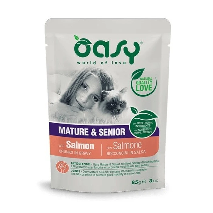 OASY Chunks in gravy Mature & Senior with Salmon - 85g