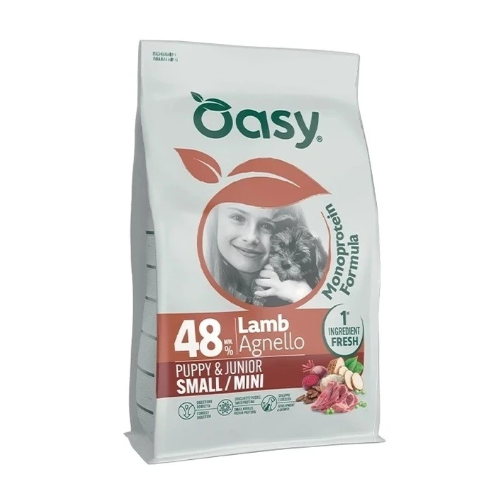 OASY One Animal Protein Puppy & Junior Small/Mini Mono Lamb - Dry Dog Food - 800 g