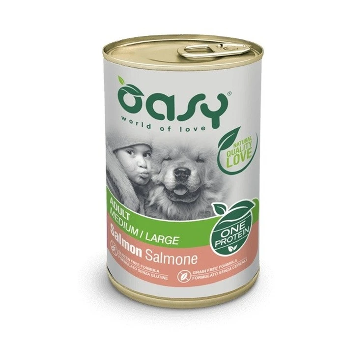OASY One Protein Adult Medium/Large Salmon - Υγρή τροφή για ενήλικους σκύλους (Σολωμός) - 400 g