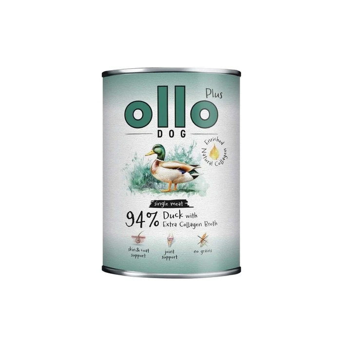 OLLO Plus Κονσέρβα Πάπια με Κολλαγόνο - Υγρή Τροφή για Σκύλους - 800 g