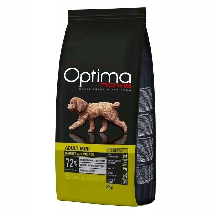 OPTIMANOVA Adult Mini Digestive Rabbit & Potato - Ξηρά Τροφή Σκύλου για Ενήλικους Μικρά Φυλές, 2 kg