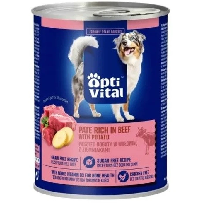 OPTIVITAL Pork pâté, rich in beef and potatoes - Wet dog food - 400g | Eukanuba
