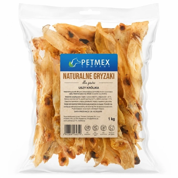 PETMEX Αυτιά κουνελιού - Λιχουδιά για Σκύλους - 1 kg