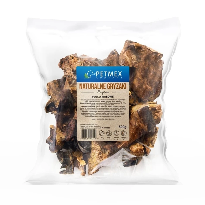 PETMEX Βοδινό Πνεύμονα - Λιχουδιά για Σκύλους 500 g