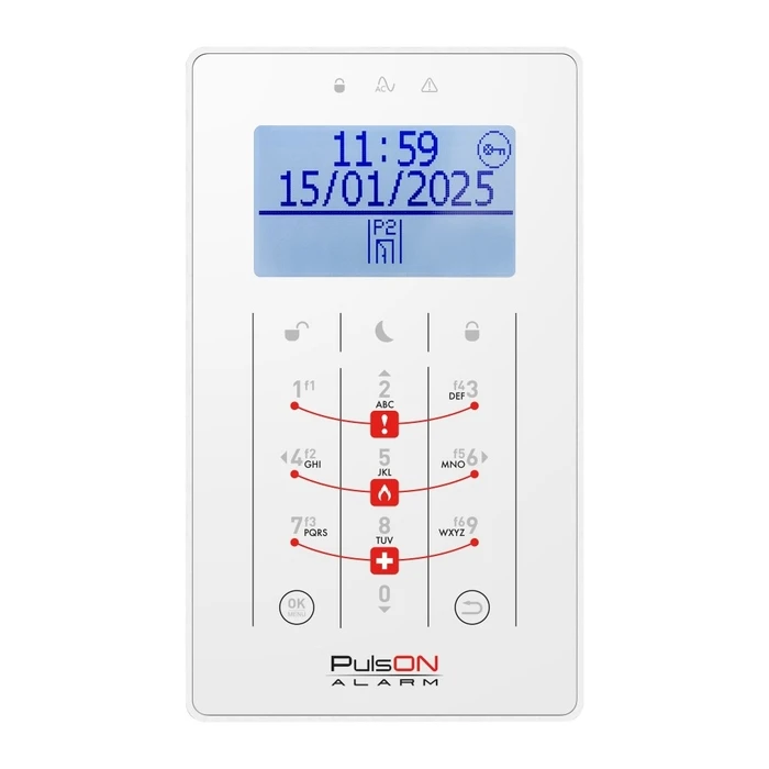 PULSON LCD/S WH Touch-sensitive LCD Manipulator (White) - Keypad for PulsON Alarm 4G