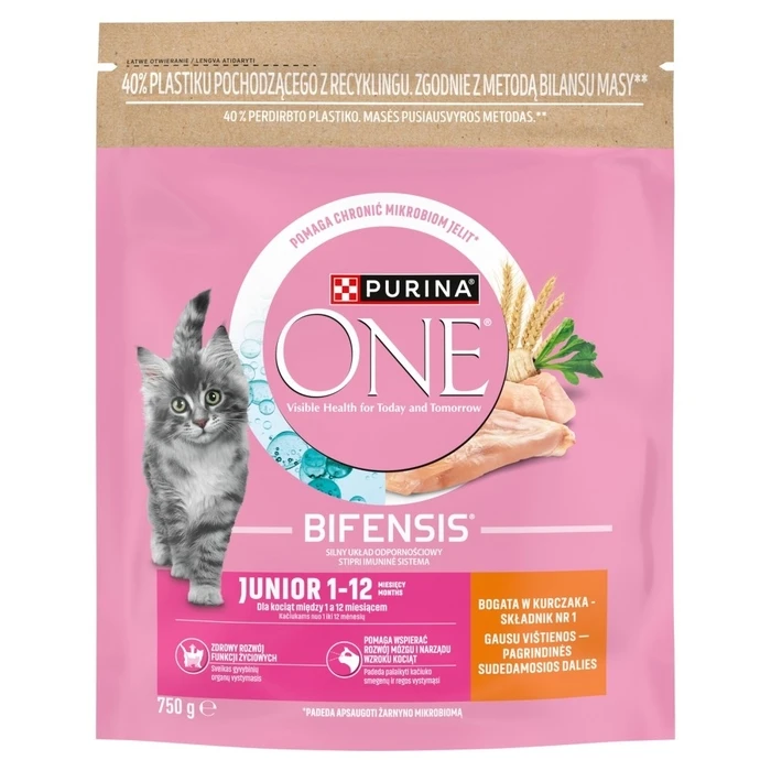 PURINA ONE Bifensis Junior Rich in Chicken - Dry Cat Food - 750 g