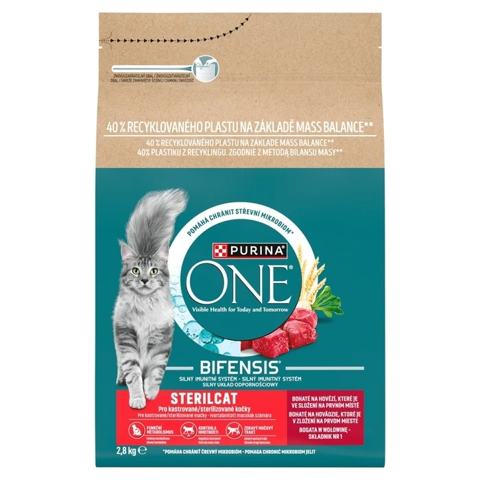PURINA One Bifensis Sterilcat Rich in Beef - Dry Cat Food - 2.8 kg