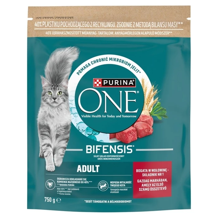 PURINA One Bifensis Ενήλικων Πλούσιο σε Βοδινό - Ξηρή Τροφή για Γάτες - 750 g