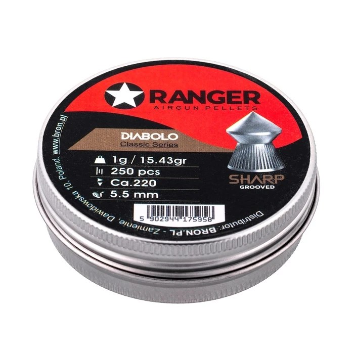 Ranger 5.5 mm Diabolo Επαγγελματικά Σκάγια Αιχμηρή Αυλακωτή Μύτη - 250 τεμ.
