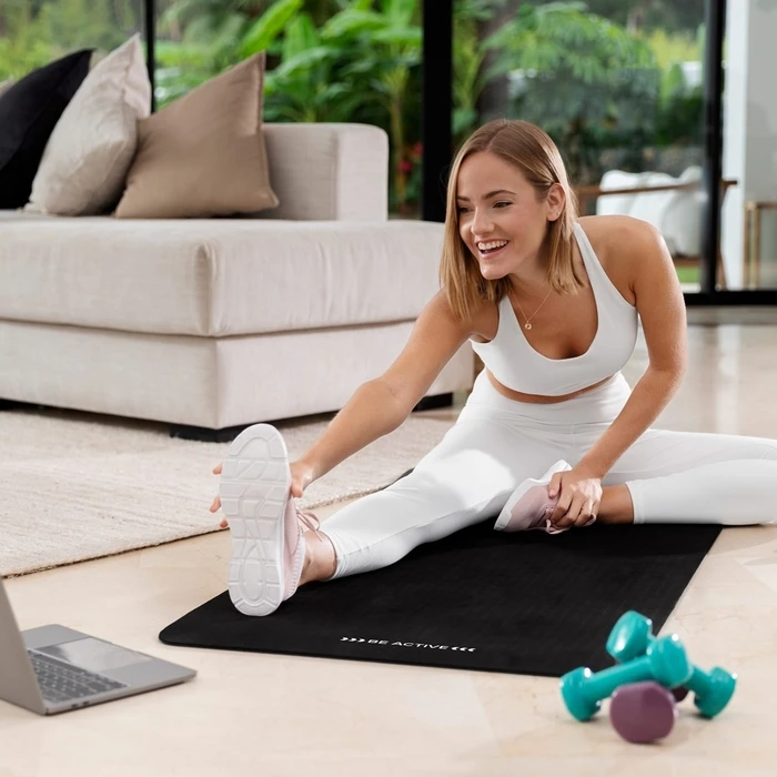 REBEL ACTIVE Black Gymnastic Exercise Mat (Yoga/Pilates) 6 mm - Lechpol
