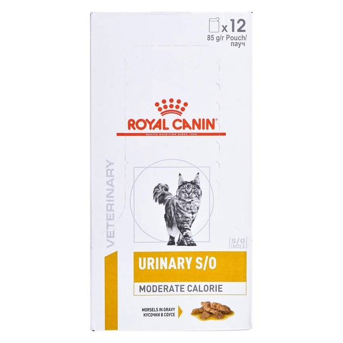 ROYAL CANIN Urinary S/O Moderate Calorie - Υγρή τροφή για ενήλικες γάτες - 12 x 85 g (ψάρι)