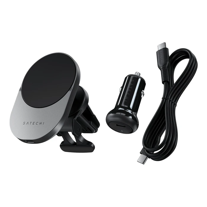 Satechi ST-Q2CCM Ασύρματος Φορτιστής Αυτοκινήτου Qi2 15W Μαύρο/Γκρι