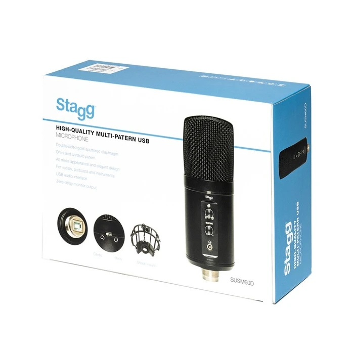 Stagg SUSM60D - USB Condenser Microphone (Cardioid) - Black