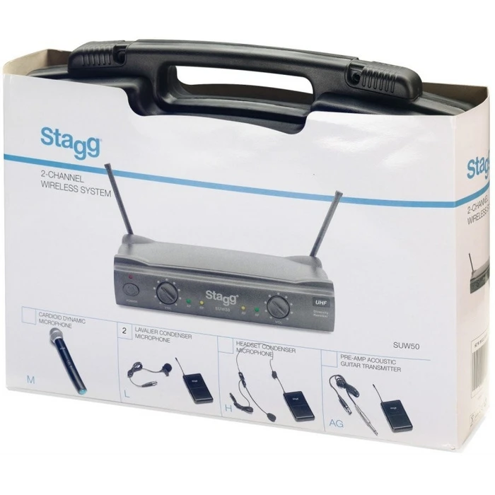 Stagg SUW 50 MM FH EU Wireless UHF System – 2x Handheld Microphones, Black
