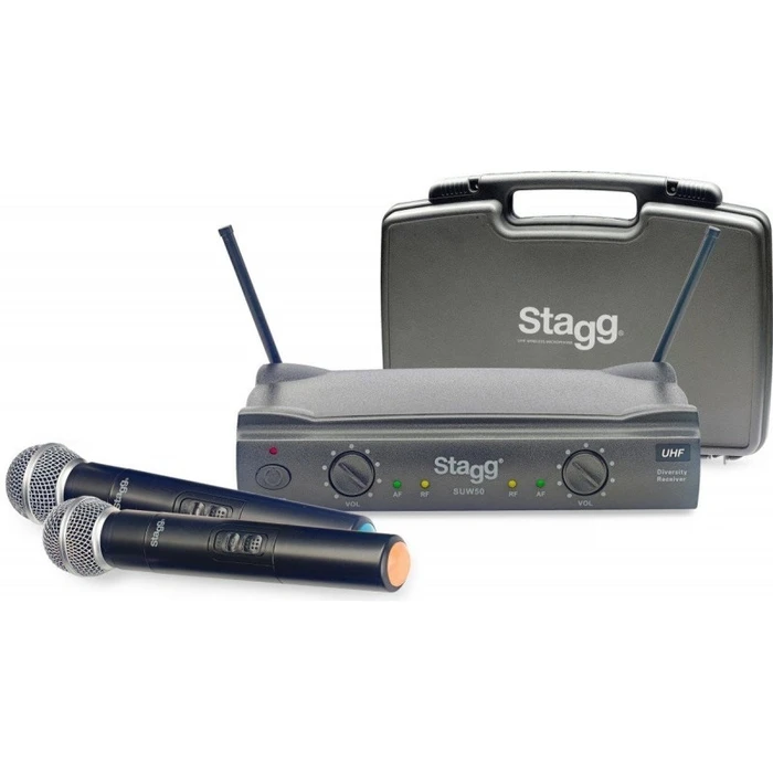 Stagg SUW 50 MM FH EU Wireless UHF System – 2x Handheld Microphones, Black