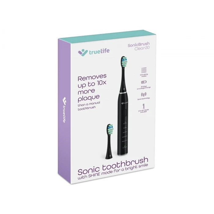 TrueLife SonicBrush Clean30 Μαύρη Ηλεκτρική Οδοντόβουρτσα για Ενήλικες