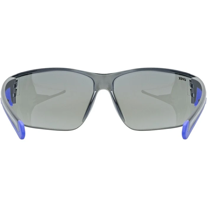UVEX Equate cycling glasses, black/blue matt with mirror blue lens