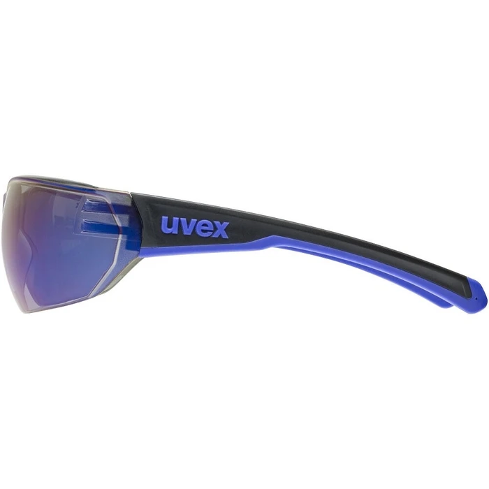UVEX Equate cycling glasses, black/blue matt with mirror blue lens
