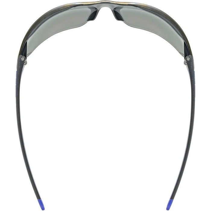 UVEX Equate cycling glasses, black/blue matt with mirror blue lens