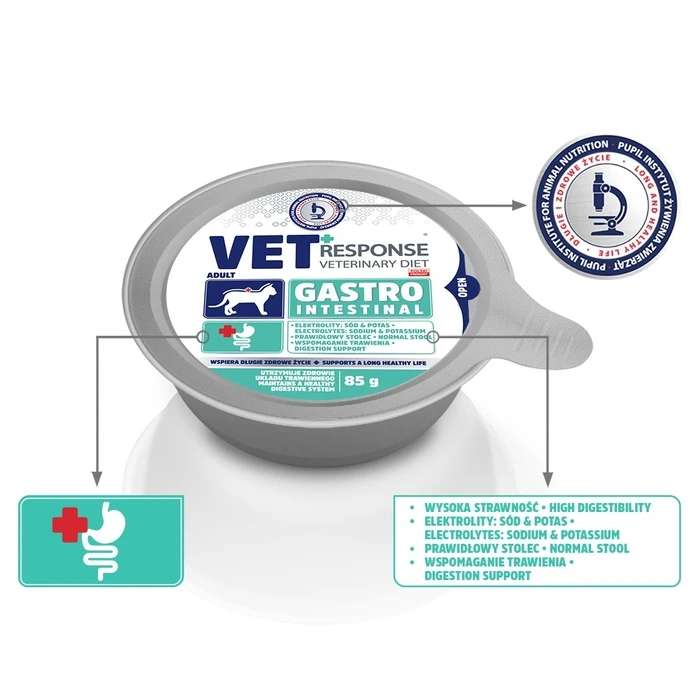 VET RESPONSE Gastrointestinal - Υγρή τροφή για γάτες - 4 x 85 g