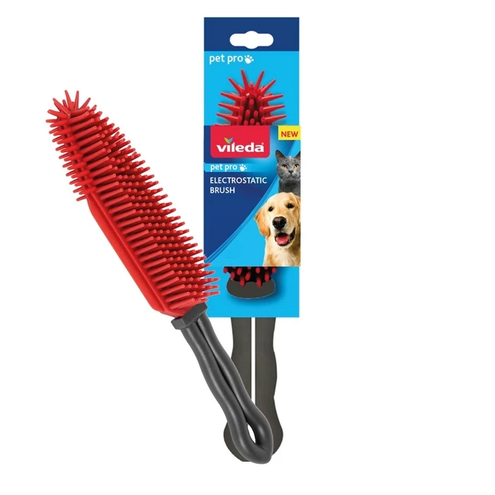 Vileda PET PRO Electrostatic Brush for Pet Hair (Red/Black)