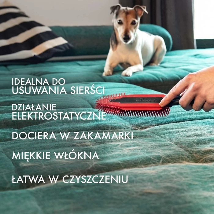 Vileda PET PRO Electrostatic Brush for Pet Hair (Red/Black)
