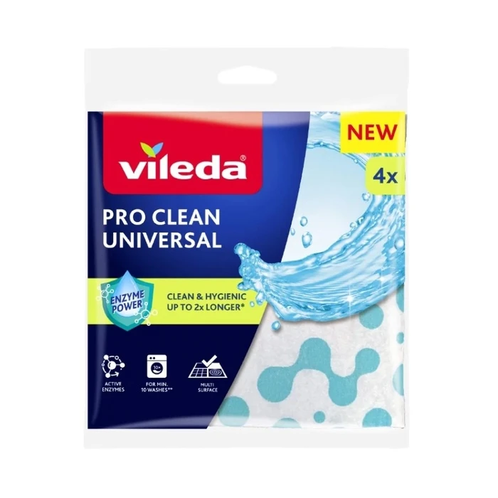 Vileda Pro Clean πανάκια με ένζυμα, 4 τεμάχια
