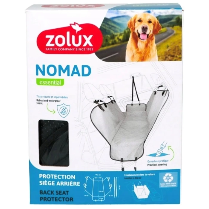 ZOLUX Nomad Rear Car Seat Protective Cover for Dogs - Grey