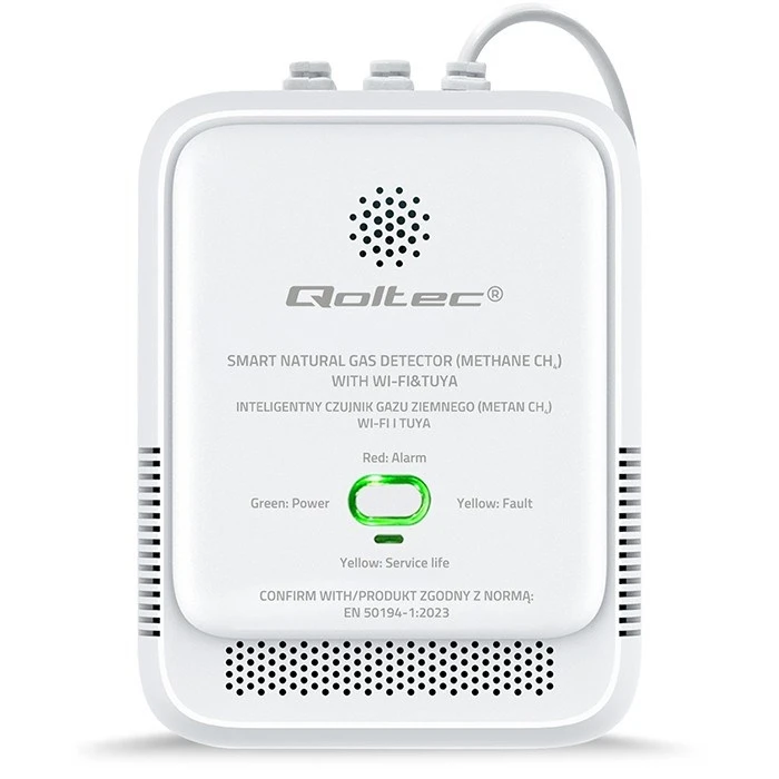 Qoltec 52651 Natural Gas (CH4) Leak Detector Wi‑Fi (Tuya)