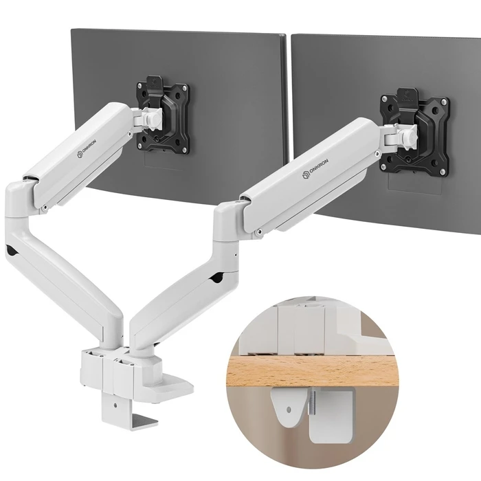 Βάση/Βραχίονας Οθόνης Γραφείου ONKRON G160-BW 32" (Λευκό/Μαύρο)