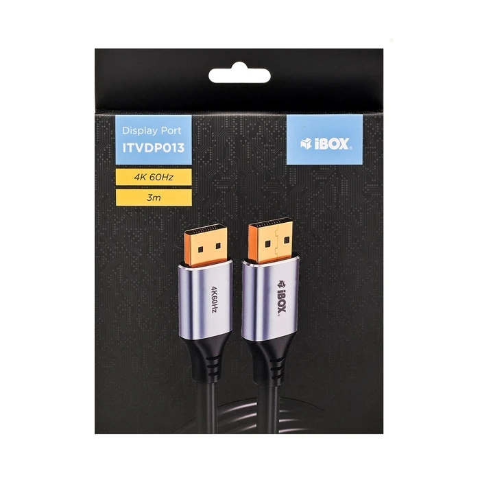 Καλώδιο DisplayPort iBox ITVDP013 3 μ. 4K 60Hz βύσμα χρυσό