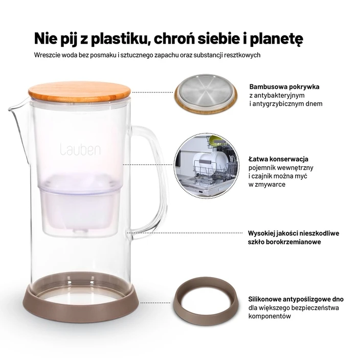 Κανάτα Φιλτραρίσματος Νερού Lauben Glass 32GW (3.2 L)
