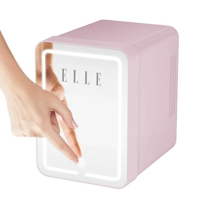 ELLE 4L Mini Fridge with LED Make-Up Mirror, Purple - Elle Home (ESDAFX04PUEU)