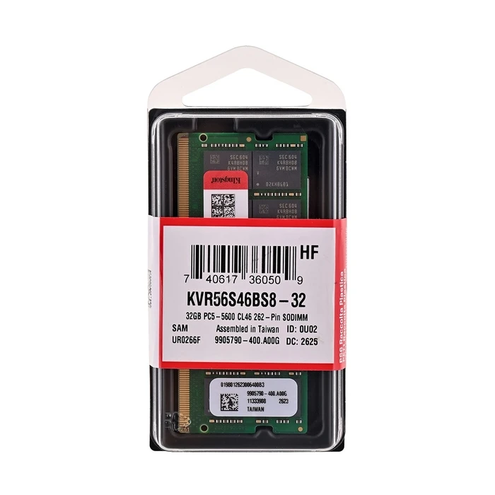 Kingston KVR56S46BS8-32 32GB DDR5 5600 MT/s 262-pin SO-DIMM Laptop Memory Module
