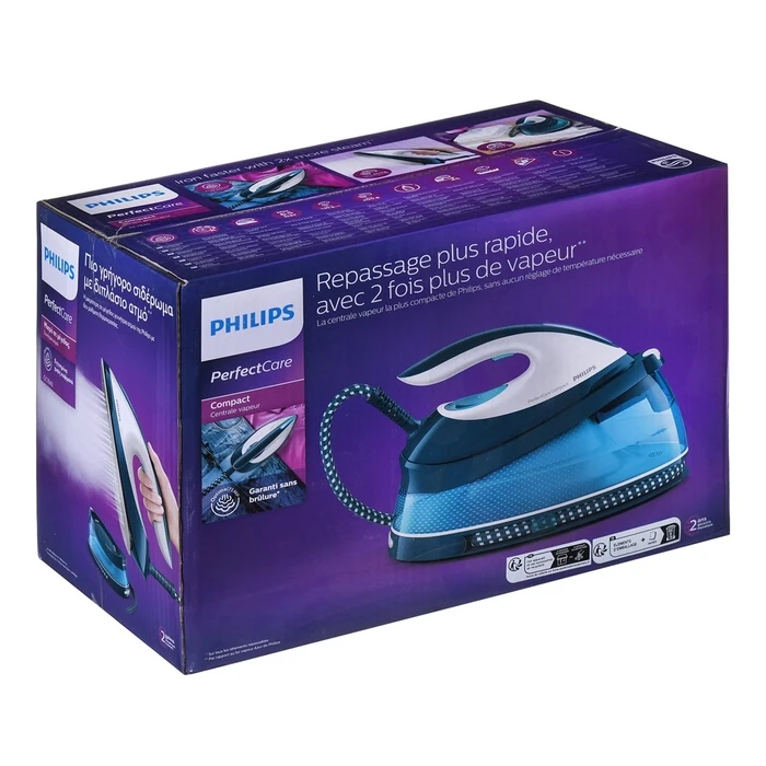 Σταθμός Ατμού Philips PerfectCare GC7840/20 2400W, 1.5L SteamGlide Μπλε/Λευκό