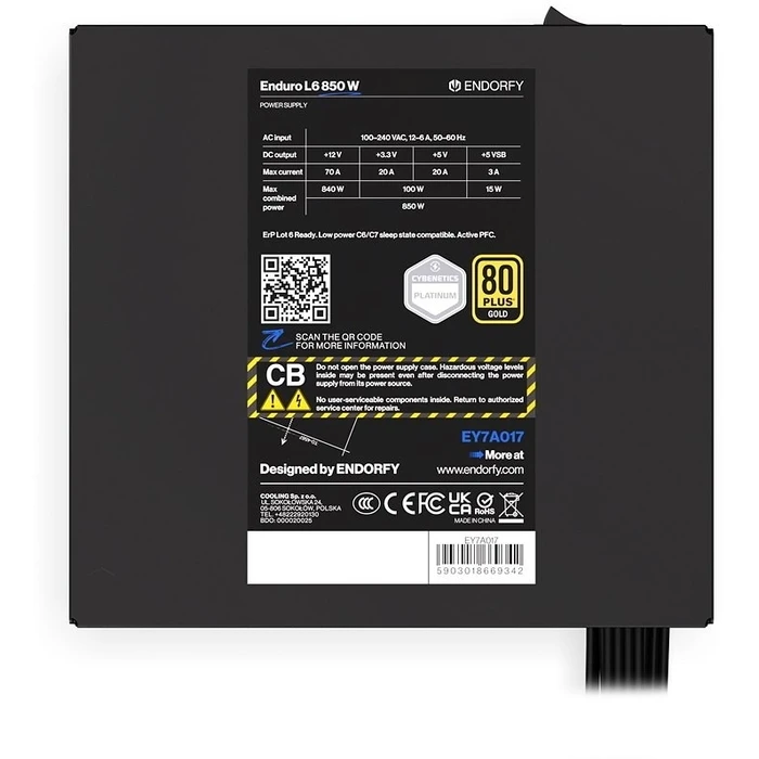ENDORFY Enduro L6 850W 80 Plus Gold ATX Power Supply (EY7A017)